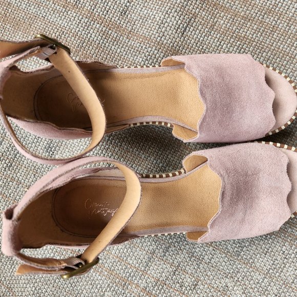 Crown Vintage Daffodil Suede Wedge Sandals - Picture 5 of 7